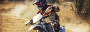 Riding a Honda Motorcycle Around the Backcountry
